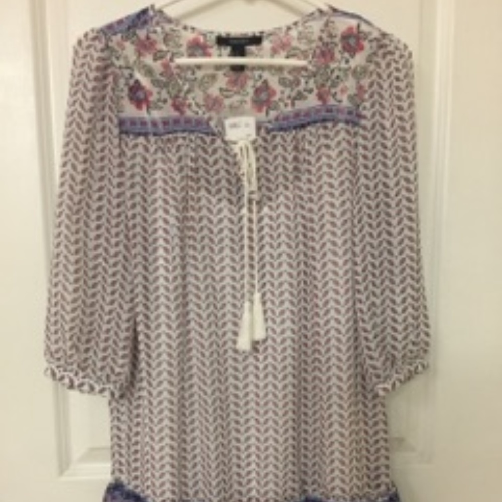 Forever 21 3/4 Sleeve Floral Dress